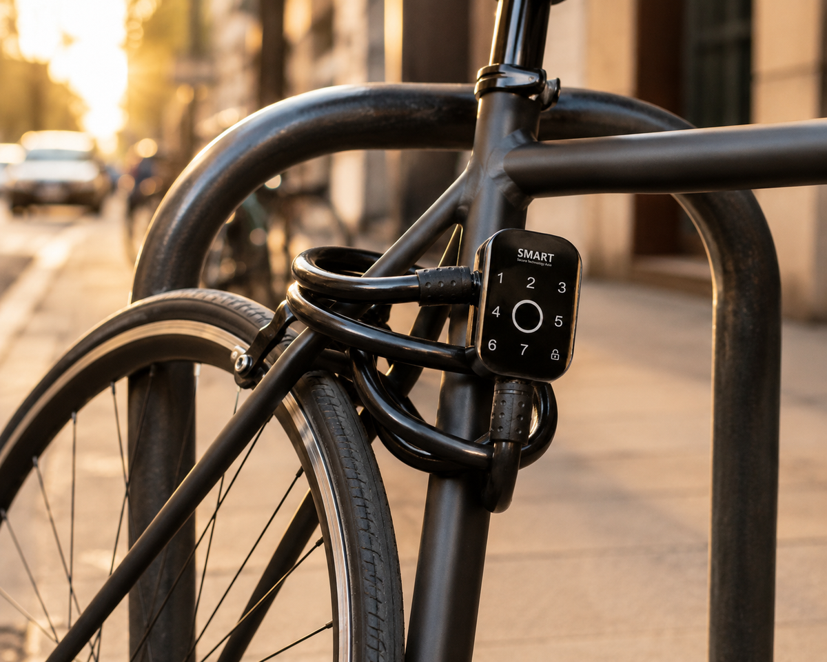 Antivol à câble SMART sur un vélo